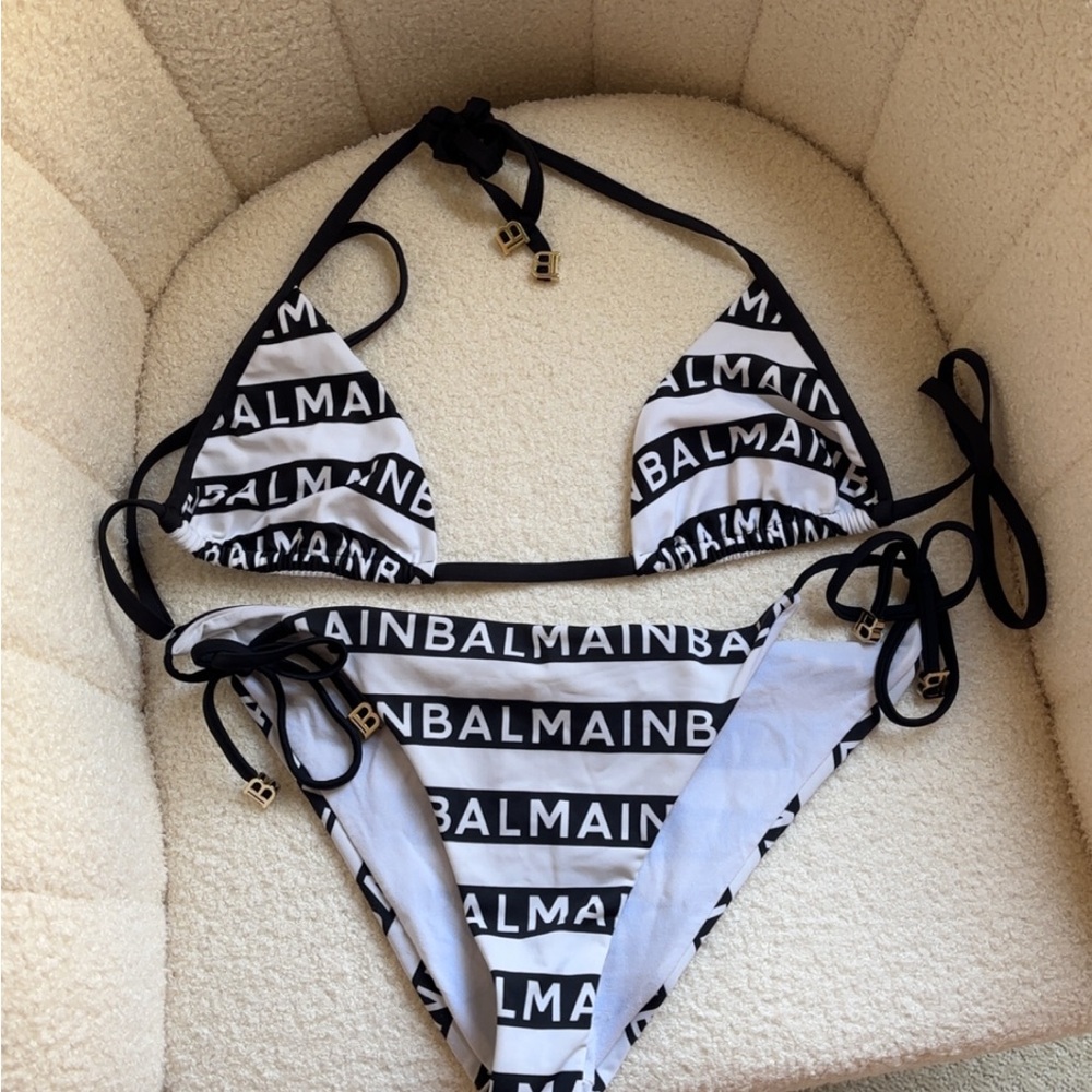 Balmain Monochrome Logo Bikini